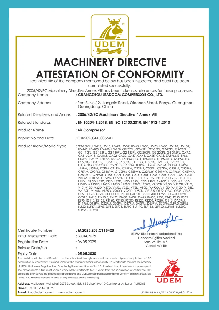 CE Machinery Directive Attestation